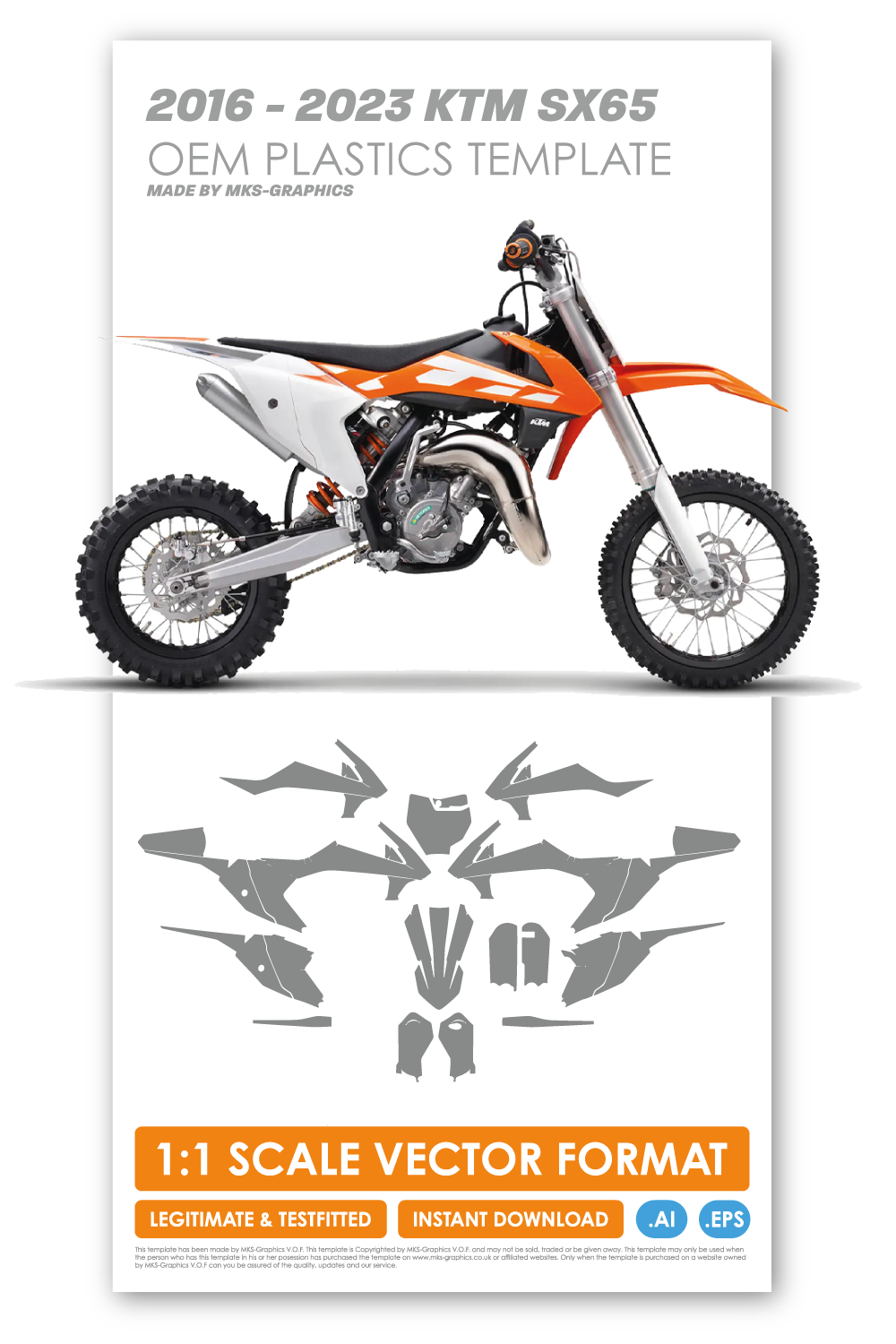 KTM SX65 2016 - 2017 - 2018 - 2019 - 2020 - 2021 - 2022 - 2023 TEMPLATE
