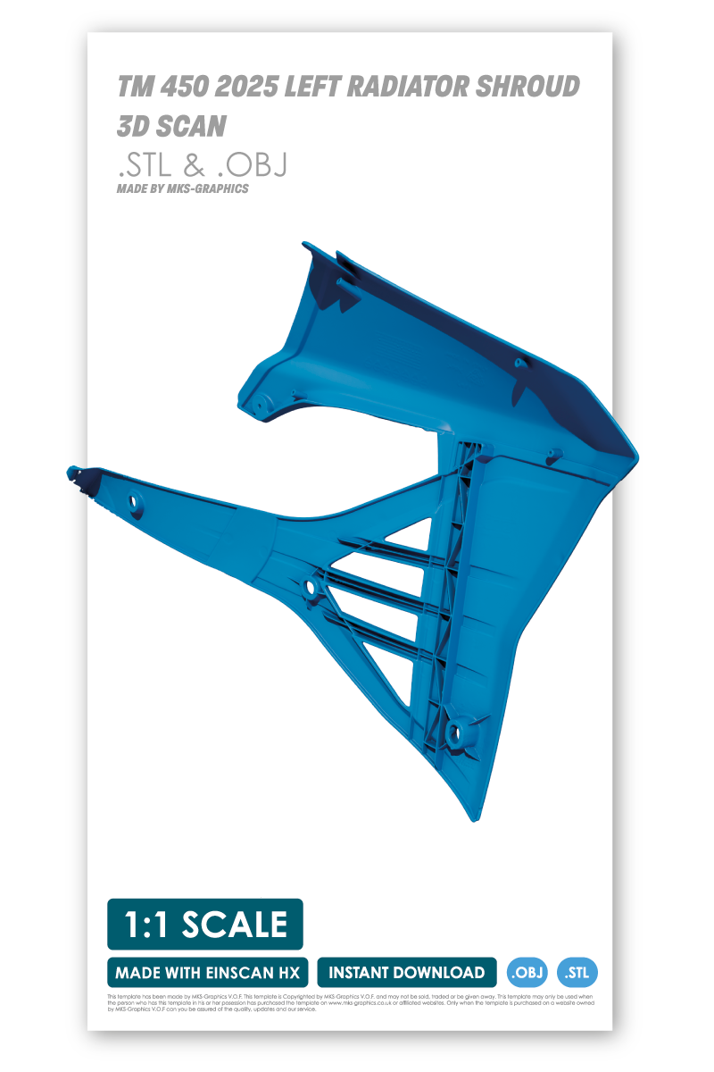 TM 4T 450Fi ES SMR LEFT RADIATOR SHROUD (2022 to 2026) (.OBJ & .STL)