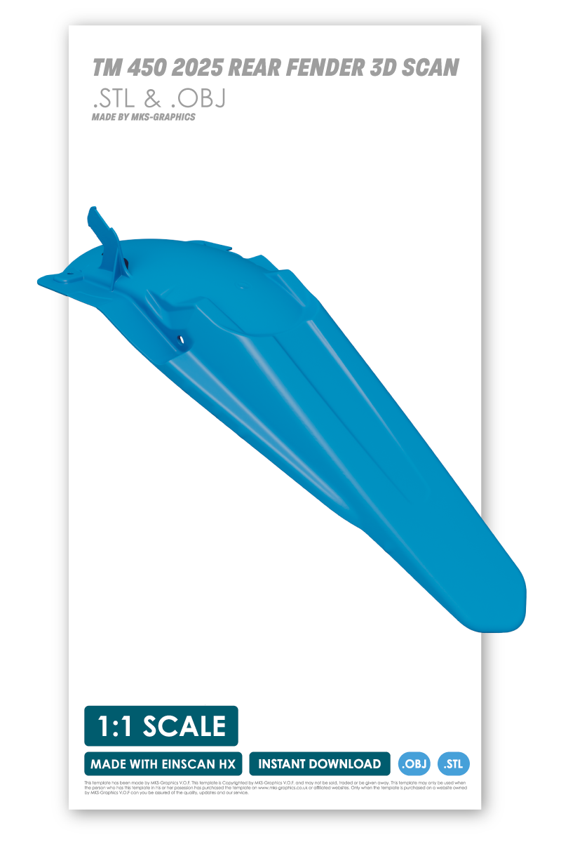 TM 4T 450Fi ES SMR REAR FENDER (2022 to 2026) (.OBJ & .STL)