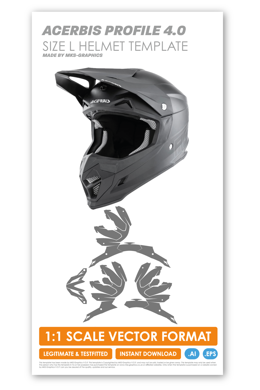 any way to make a motorcycle helmet bigger ACERBIS PROFILE 4.0 (LARGE) HELMET TEMPLATE – MKS-Graphics