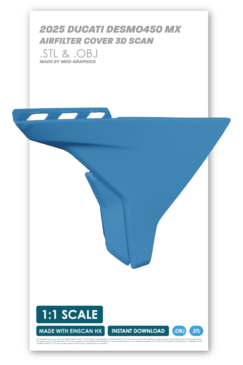 2025 DUCATI DESMO450 MX AIRFILTER COVER 3D SCAN (.OBJ & .STL)