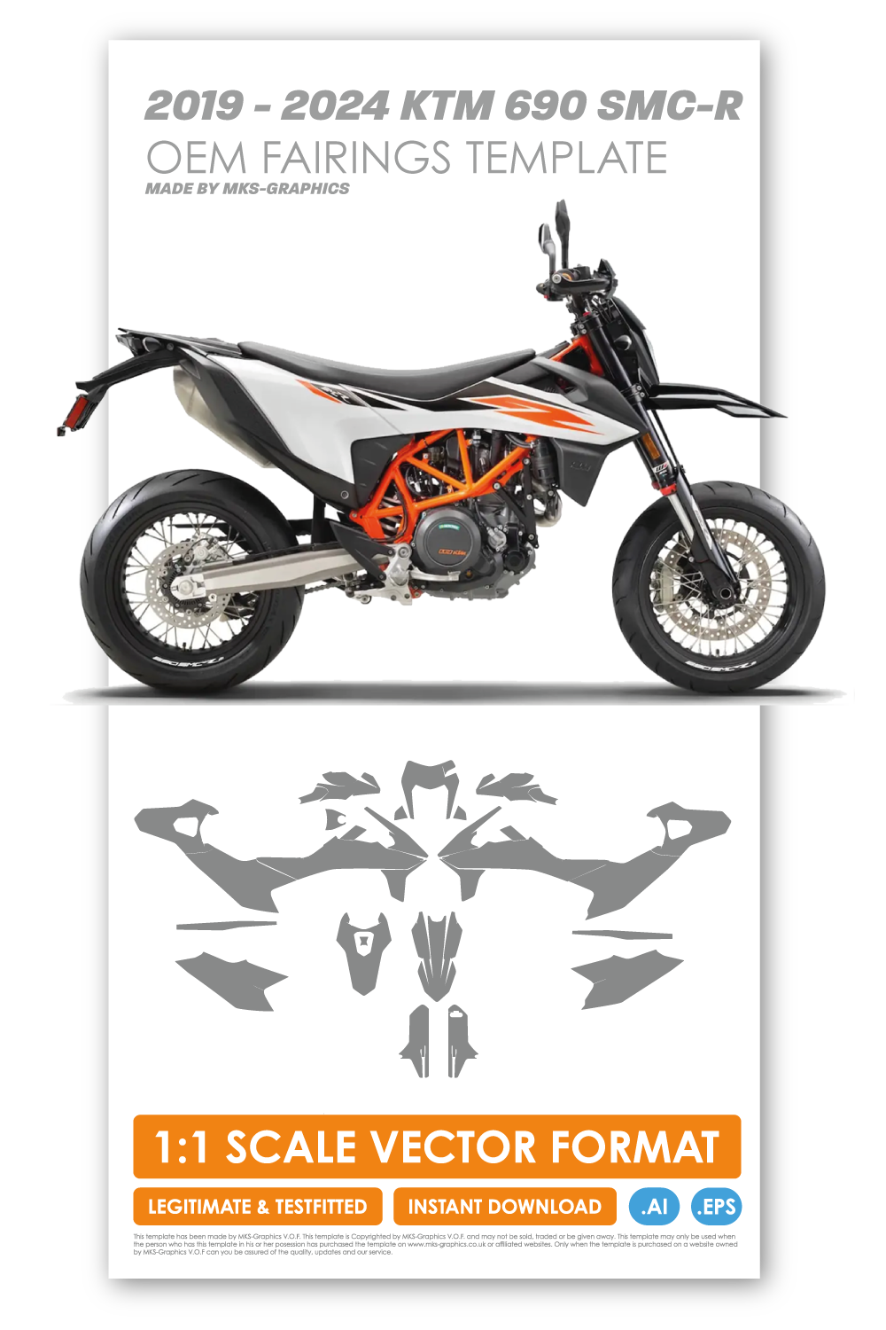 KTM 690 SMC-R 2019 - 2020 - 2021 - 2022 - 2023 - 2024 TEMPLATE
