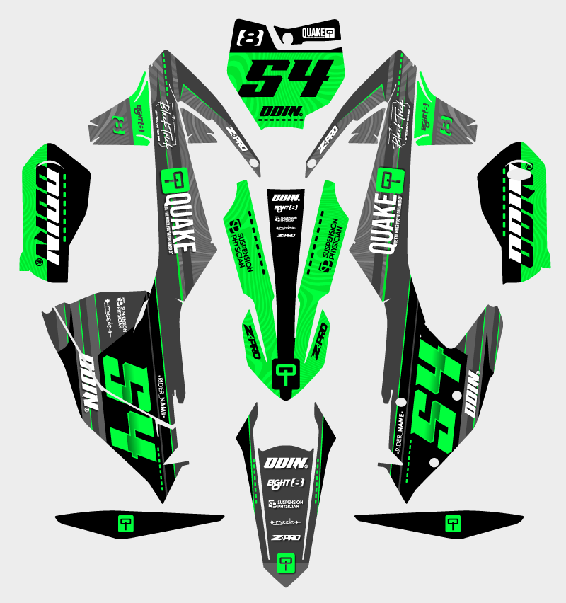 KTM - GREEN STUFF - PRE-MADE DESIGN (KTM - SX - SXF 2016 - 2017 - 2018)