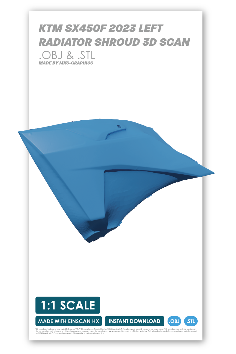 KTM SXF450 2023 LEFT RADIATOR SHROUD 3D SCAN (.OBJ & .STL)