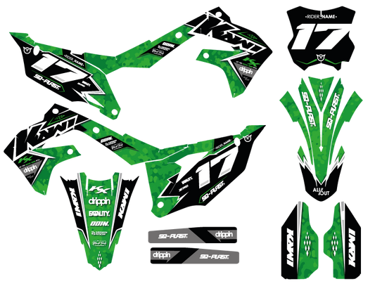 KAWASAKI - WARFARE - PRE-MADE DESIGN (KAWASAKI KX250F KX450F 2019 - 2020 - 2021 - 2022 - 2023 - 2024)