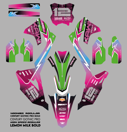 KAWASAKI - DISCO - PRE-MADE DESIGN (KAWASAKI KX250F KX450F 2019 - 2020 - 2021 - 2022 - 2023 - 2024)