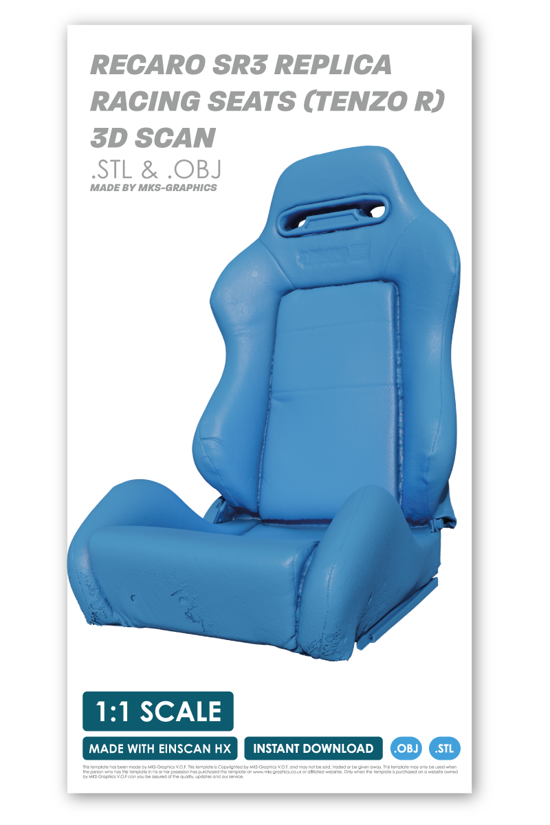 RECARO SR3 RACING SEAT (TENZO R REPLICA) 3D SCAN (.OBJ & .STL)
