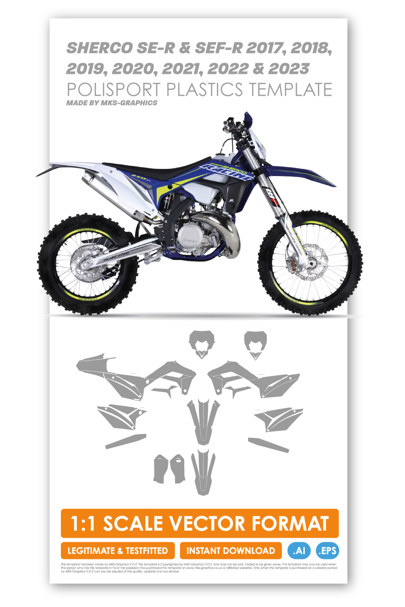 SHERCO SE-R & SEF-R 2017, 2018, 2019, 2020, 2021, 2022 & 2023 (POLISPORT) TEMPLATE