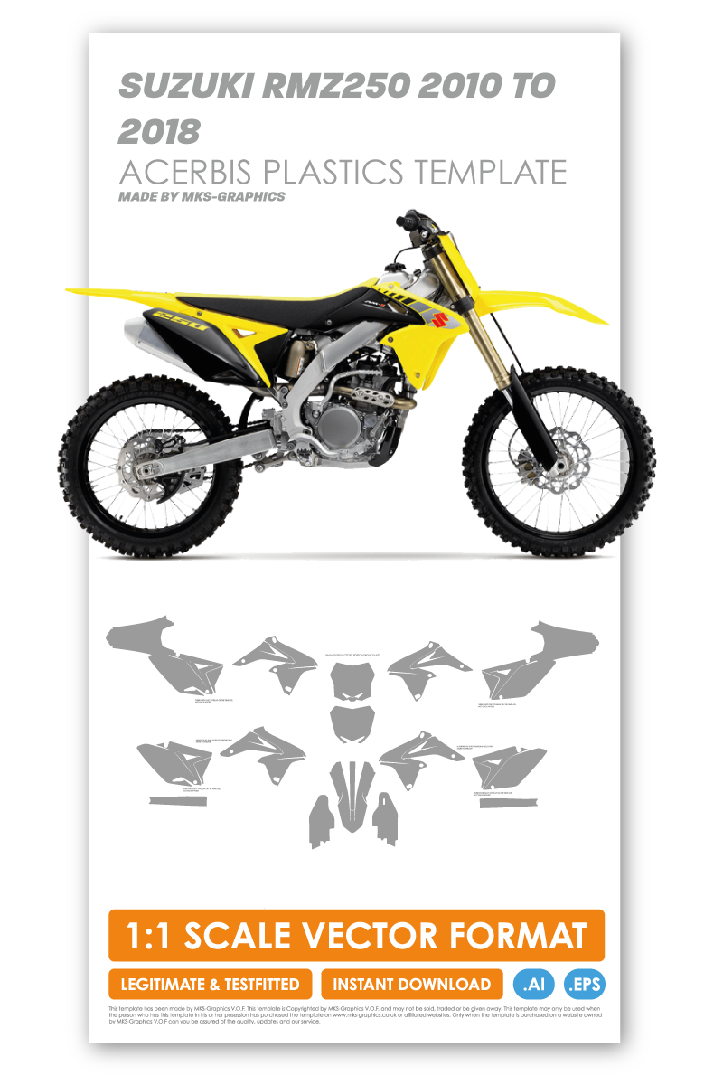 SUZUKI RMZ250 2010 TO 2018 TEMPLATE