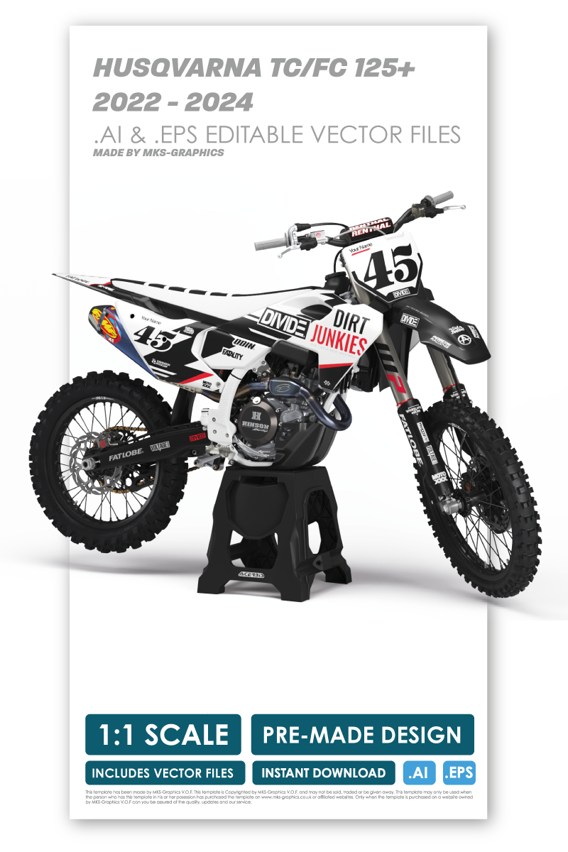 HUSQVARNA - PUNK - PRE-MADE DESIGN (HUSQVARNA TC/FC 125+ 2022 - 2023 - 2024)