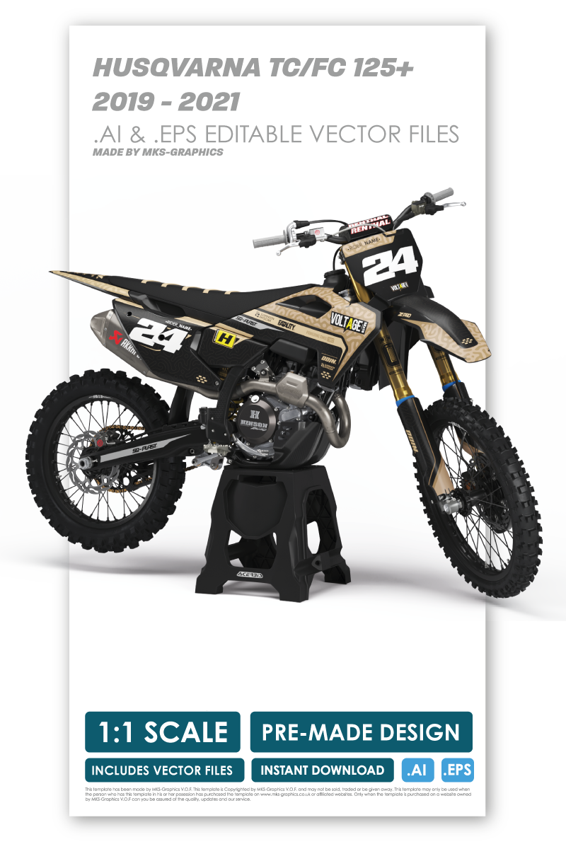 HUSQVARNA - SQUIGGLE - PRE-MADE DESIGN (HUSQVARNA TC/FC 125+ 2019 - 2020 - 2021)