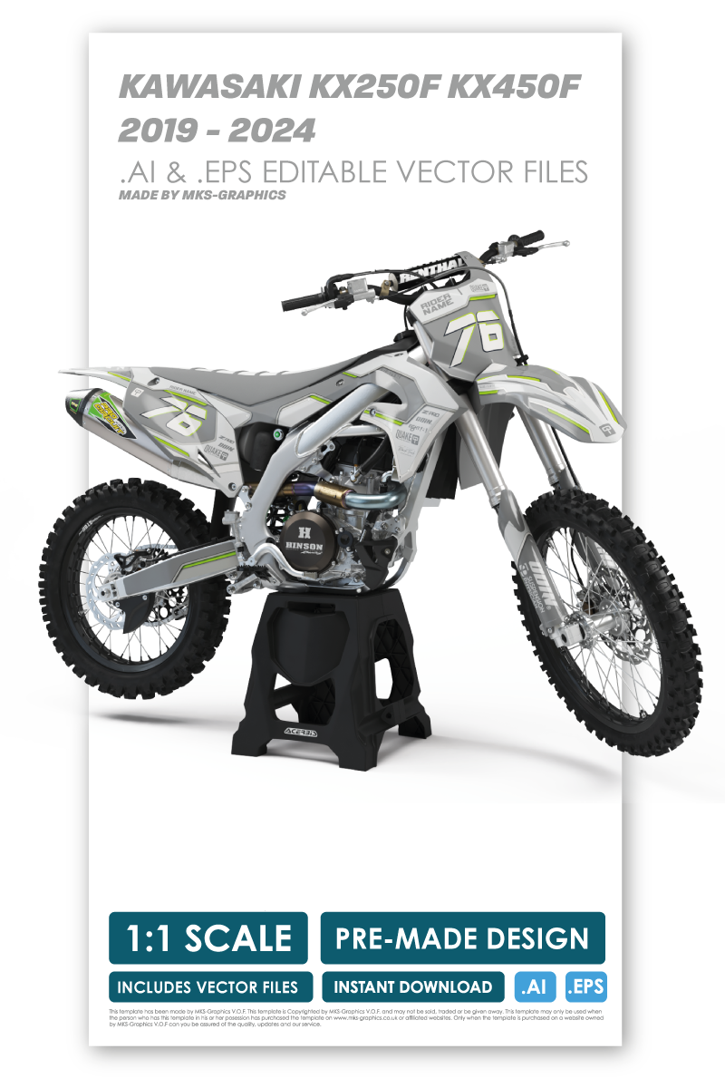KAWASAKI - CYBORG - PRE-MADE DESIGN (KAWASAKI KX250F KX450F 2019 - 2020 - 2021 - 2022 - 2023 - 2024)