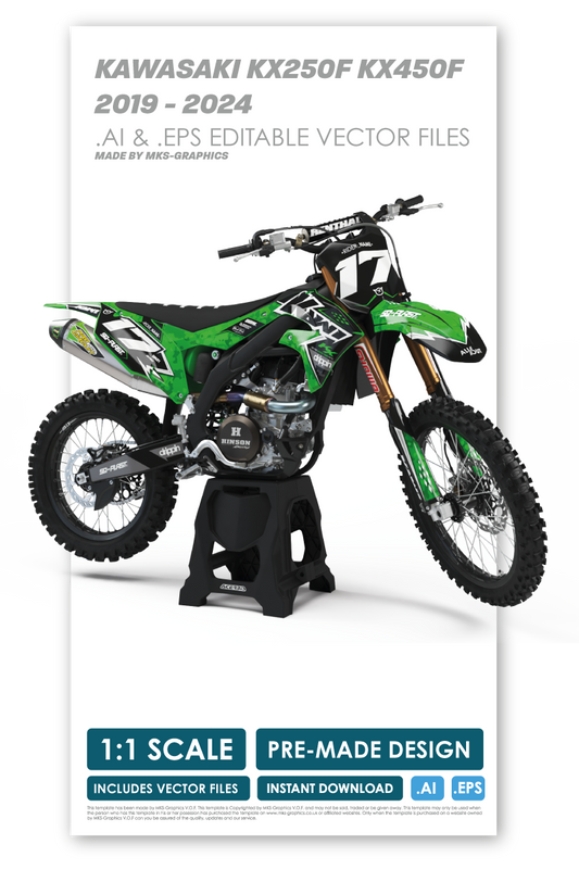KAWASAKI - WARFARE - PRE-MADE DESIGN (KAWASAKI KX250F KX450F 2019 - 2020 - 2021 - 2022 - 2023 - 2024)