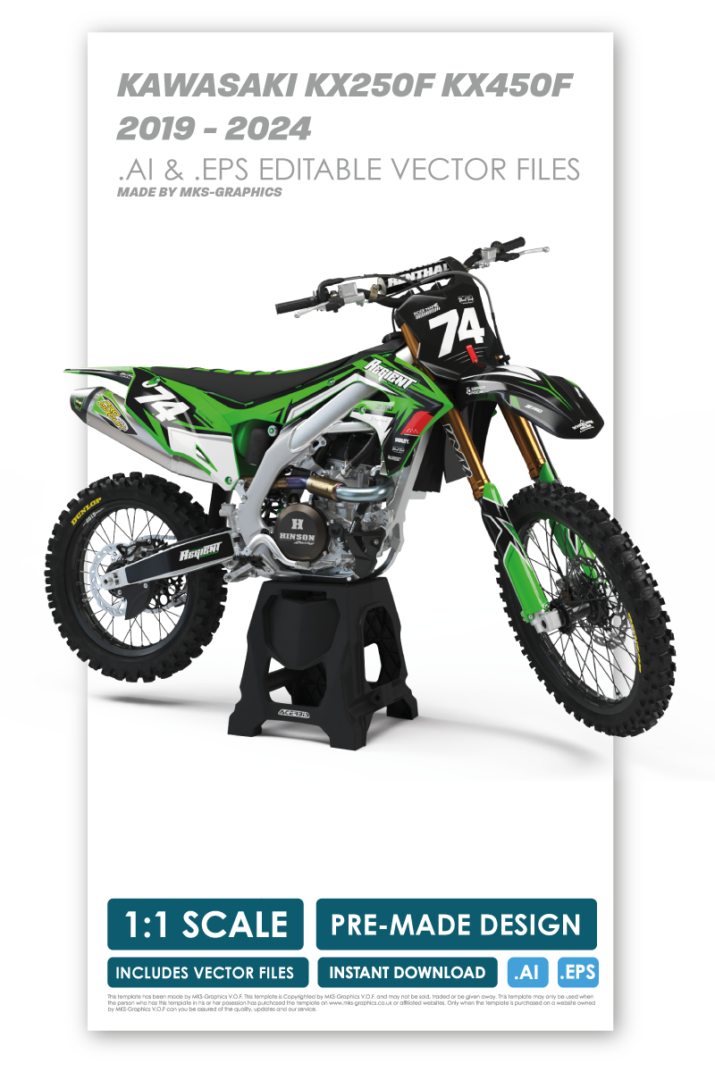 KAWASAKI - FORCE - PRE-MADE DESIGN (KAWASAKI KX250F KX450F 2019 - 2020 - 2021 - 2022 - 2023 - 2024)