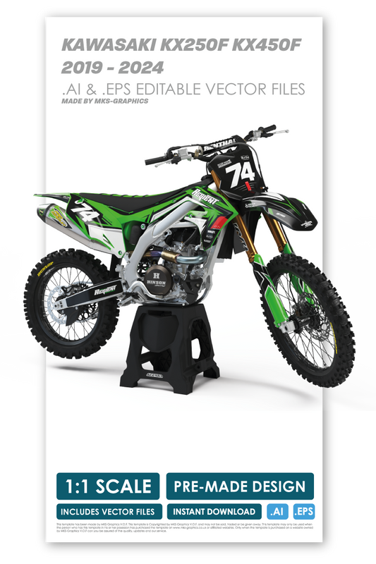 KAWASAKI - FORCE - PRE-MADE DESIGN (KAWASAKI KX250F KX450F 2019 - 2020 - 2021 - 2022 - 2023 - 2024)