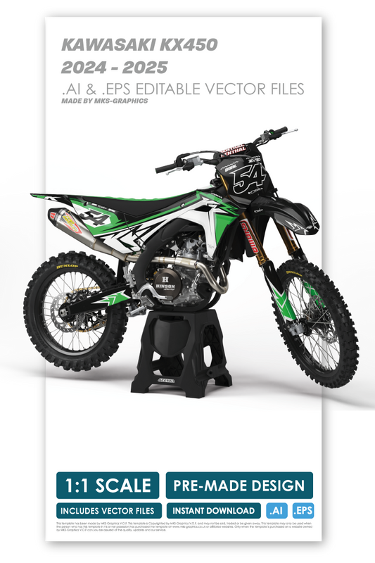 KAWASAKI - GREEN - PRE-MADE DESIGN (KAWASAKI KX450 2024 - 2025)