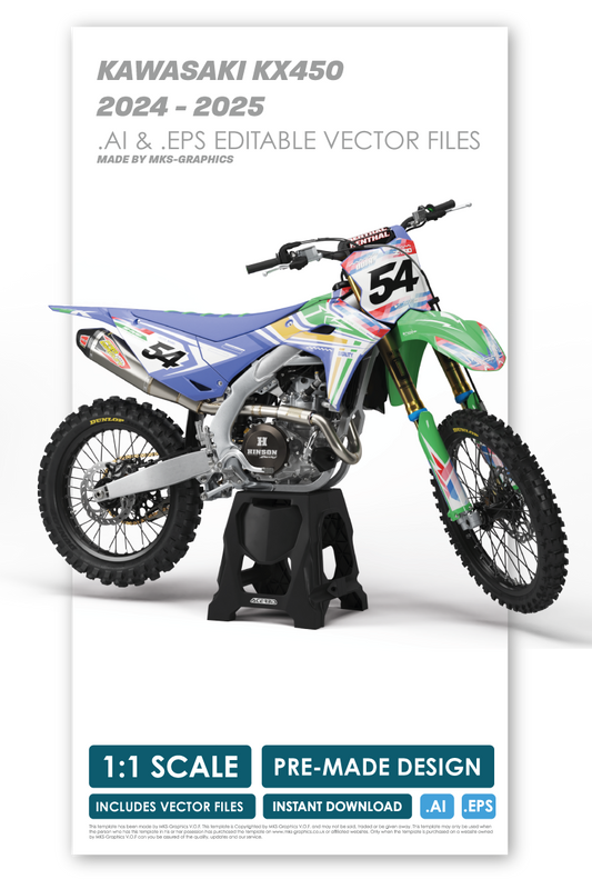 KAWASAKI - PASTEL - PRE-MADE DESIGN (KAWASAKI KX450 2024 - 2025)