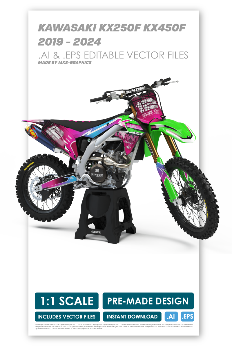 KAWASAKI - DISCO - PRE-MADE DESIGN (KAWASAKI KX250F KX450F 2019 - 2020 - 2021 - 2022 - 2023 - 2024)