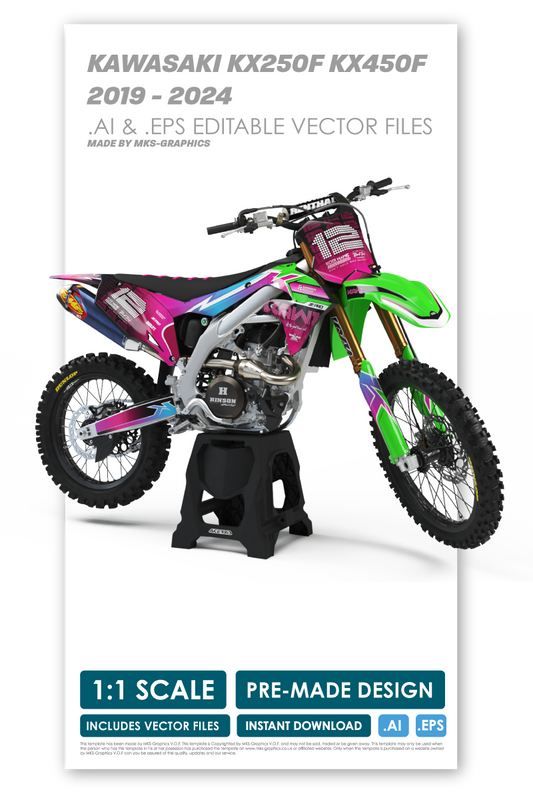 KAWASAKI - DISCO - PRE-MADE DESIGN (KAWASAKI KX250F KX450F 2019 - 2020 - 2021 - 2022 - 2023 - 2024)
