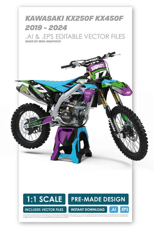KAWASAKI - SYNTH - PRE-MADE DESIGN (KAWASAKI KX250F KX450F 2019 - 2020 - 2021 - 2022 - 2023 - 2024)