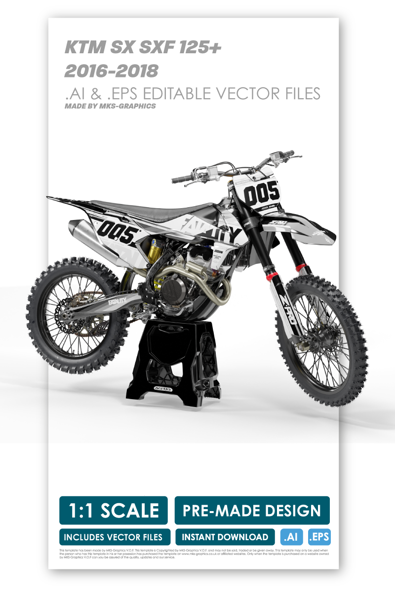 KTM - NOIR - PRE-MADE DESIGN (KTM - SX - SXF 2016 - 2017 - 2018)