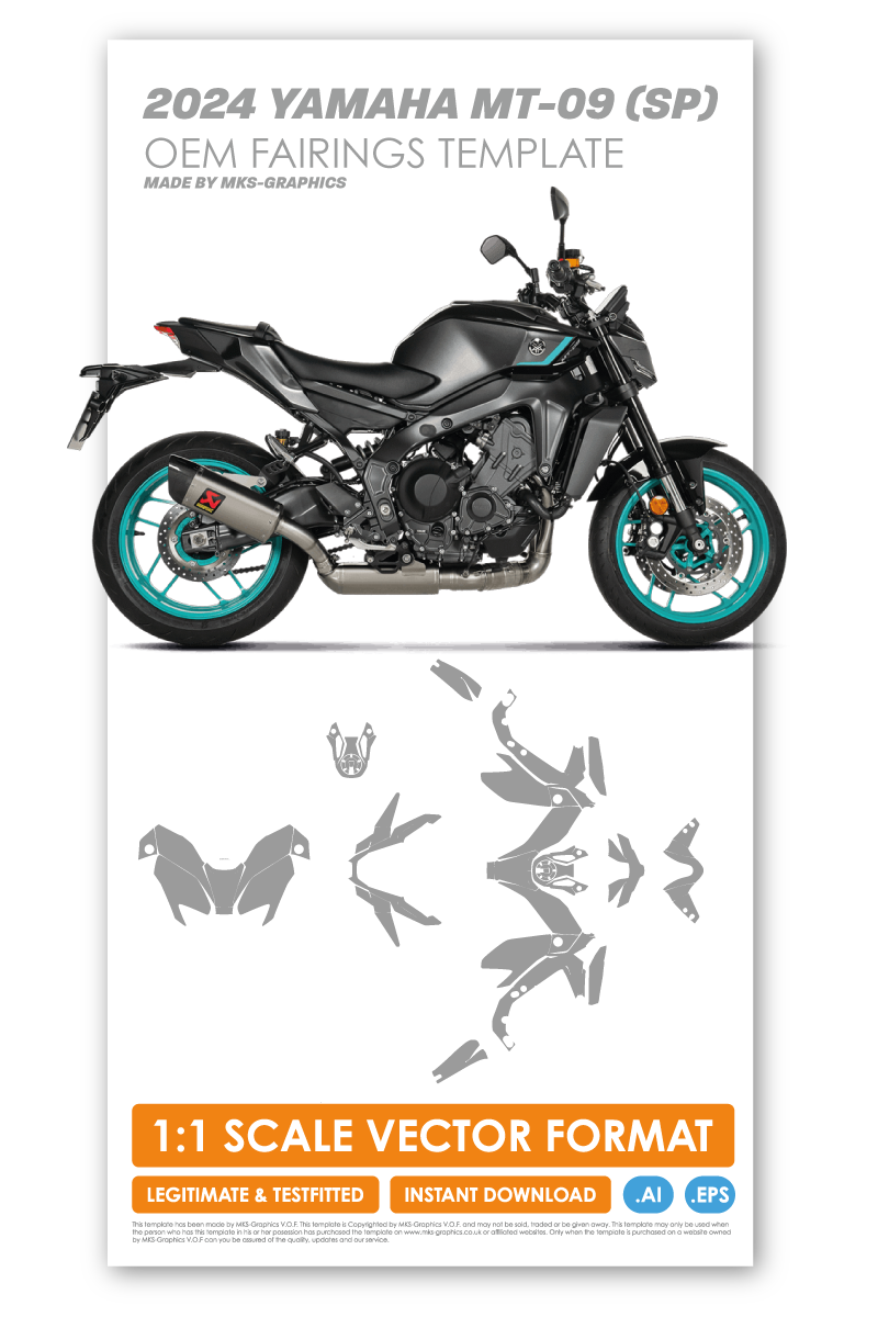 YAMAHA MT-09 (SP) 2024 OEM FAIRINGS TEMPLATE – MKS-Graphics