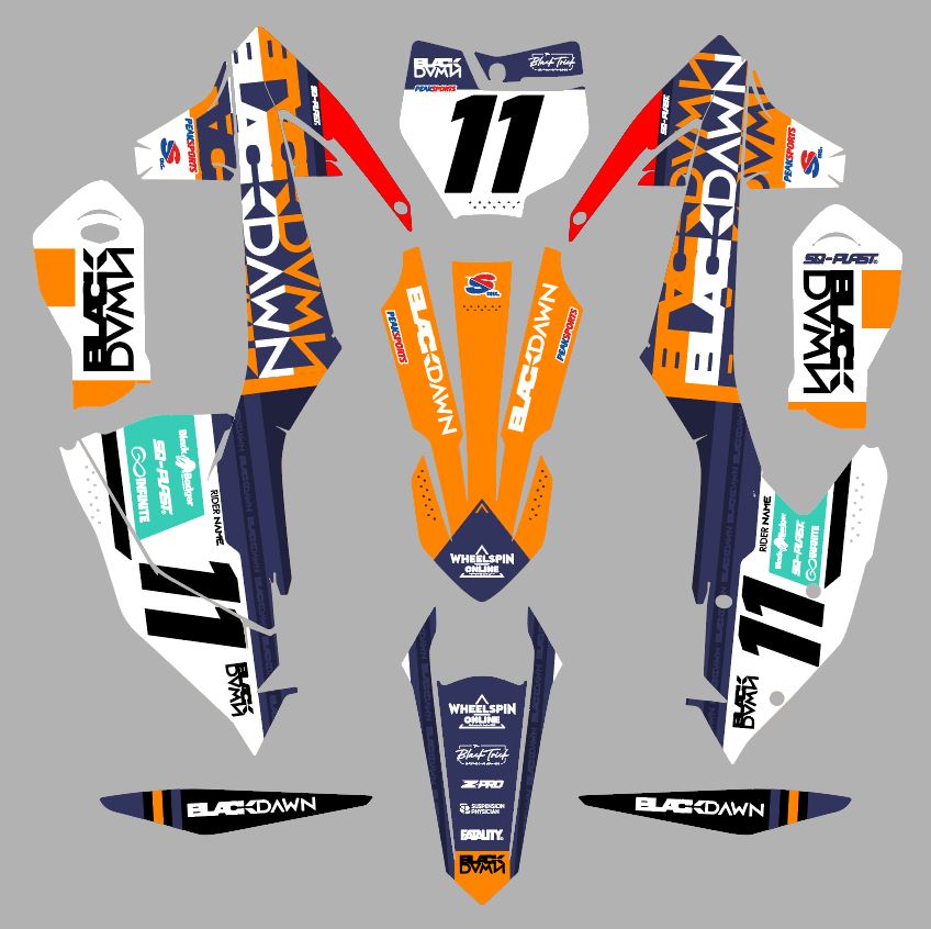 KTM - BLACK DAWN - PRE-MADE DESIGN (KTM - SX - SXF 2016 - 2017 - 2018)