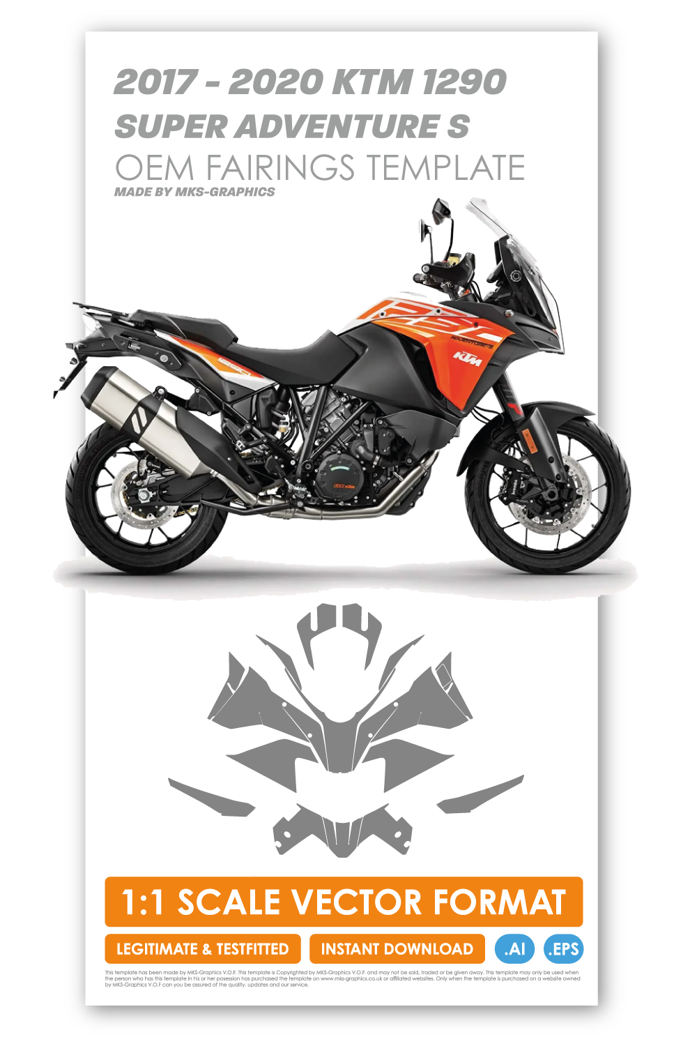 KTM 1290 SUPER ADVENTURE S 2017, 2018, 2019 & 2020 TEMPLATE