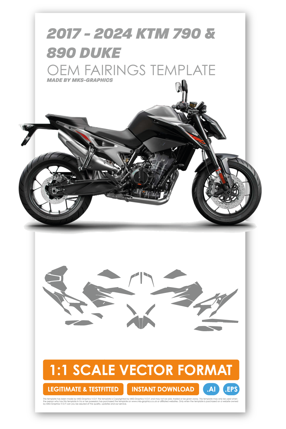 KTM 790 & 890 DUKE 2017 - 2024 TEMPLATE