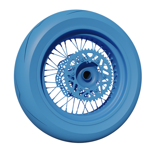 SUPERMOTO REAR WHEEL ASSEMBLY 3D MODEL (.OBJ AND .BLEND)