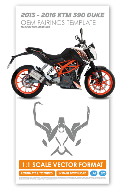 KTM 390 DUKE 2013 - 2014 - 2015 - 2016 TEMPLATE
