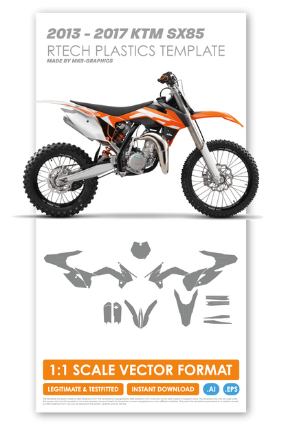 KTM SX85 2013, 2014, 2015, 2016 & 2017 TEMPLATE (RTECH TEMPLATES)