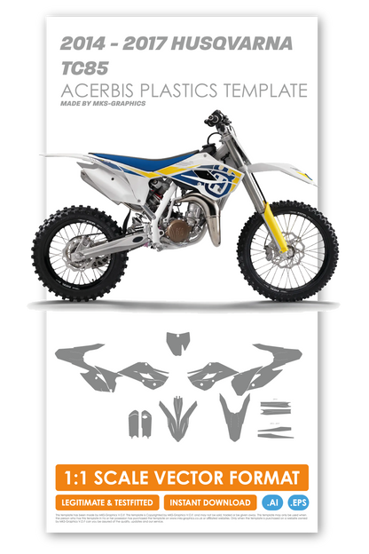 HUSQVARNA TC85 2014, 2015, 2016 & 2017 TEMPLATE (ACERBIS PLASTICS)