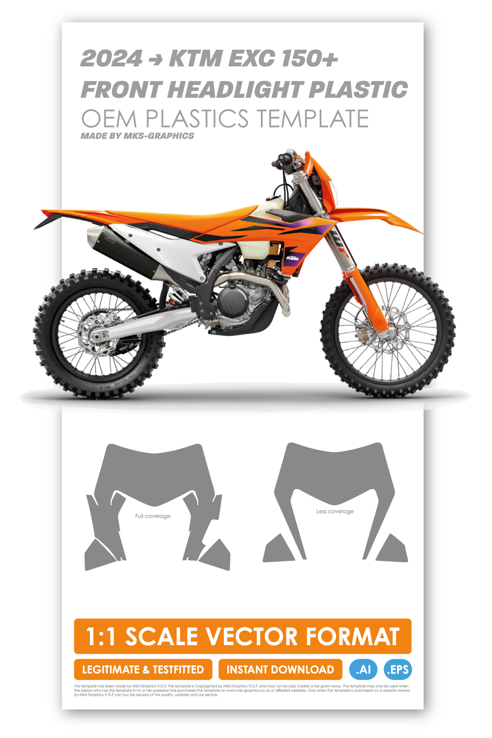 2024 KTM EXC & EXC-F150/250/300/450/500 HEADLIGHT TEMPLATE