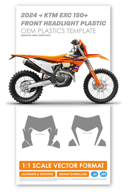 2024 KTM EXC & EXC-F150/250/300/450/500 HEADLIGHT TEMPLATE