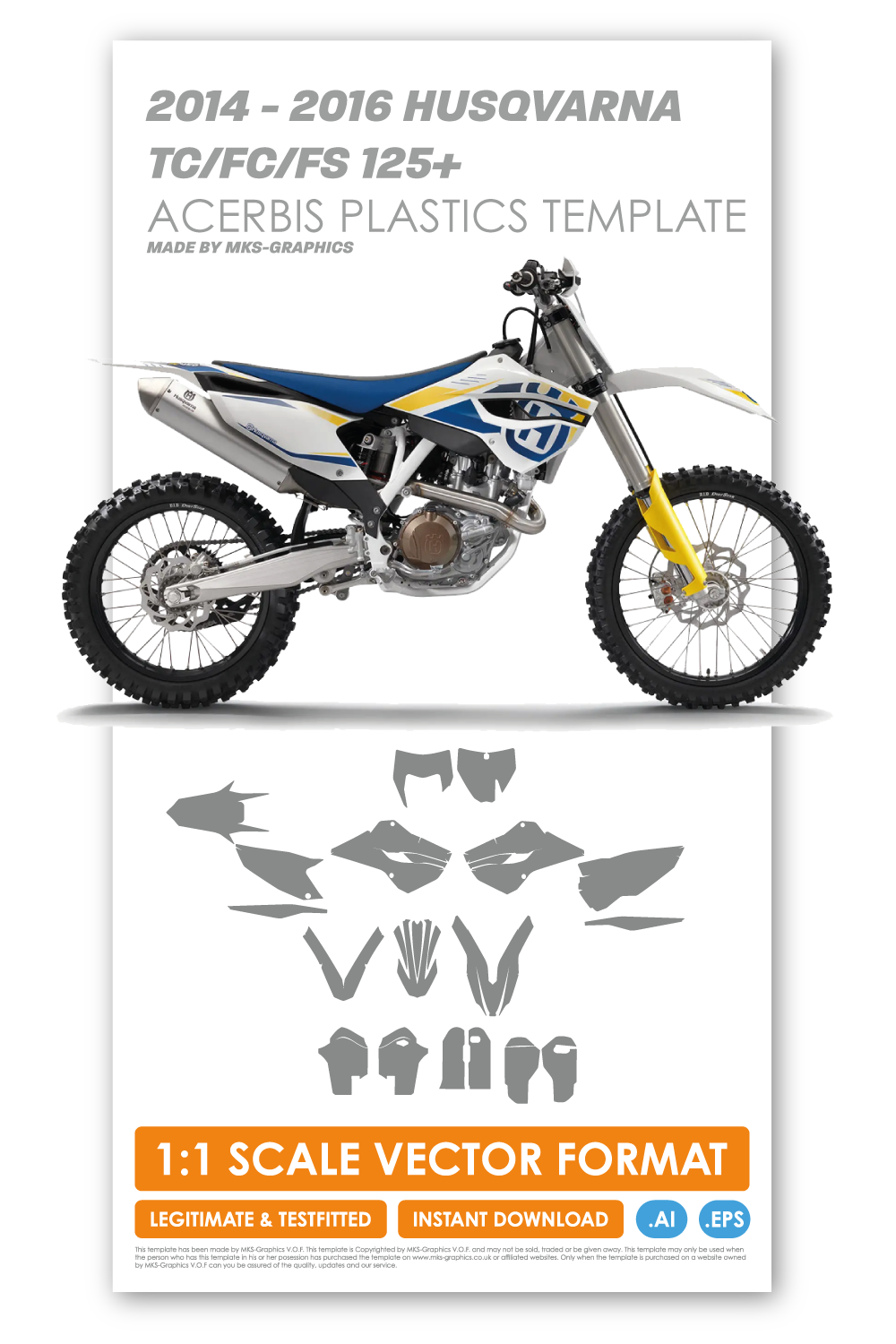 HUSQVARNA TC / FC / FS 2014 - 2015 & TE / FE 2016 TEMPLATE