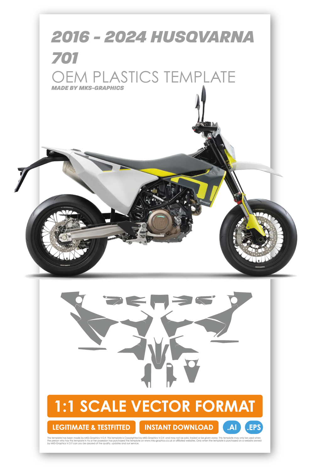 HUSQVARNA 701 SUPERMOTO 2016 - 2017 - 2018 - 2019 - 2020 - 2021 - 2022 - 2023 - 2024 TEMPLATE