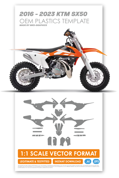 KTM SX50 2016 - 2017 - 2018 - 2019 - 2020 - 2021 - 2022 - 2023 TEMPLATE (MINI)