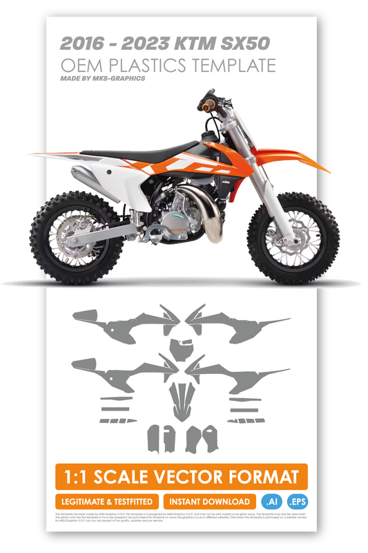 KTM SX50 2016 - 2017 - 2018 - 2019 - 2020 - 2021 - 2022 - 2023 TEMPLATE (MINI)