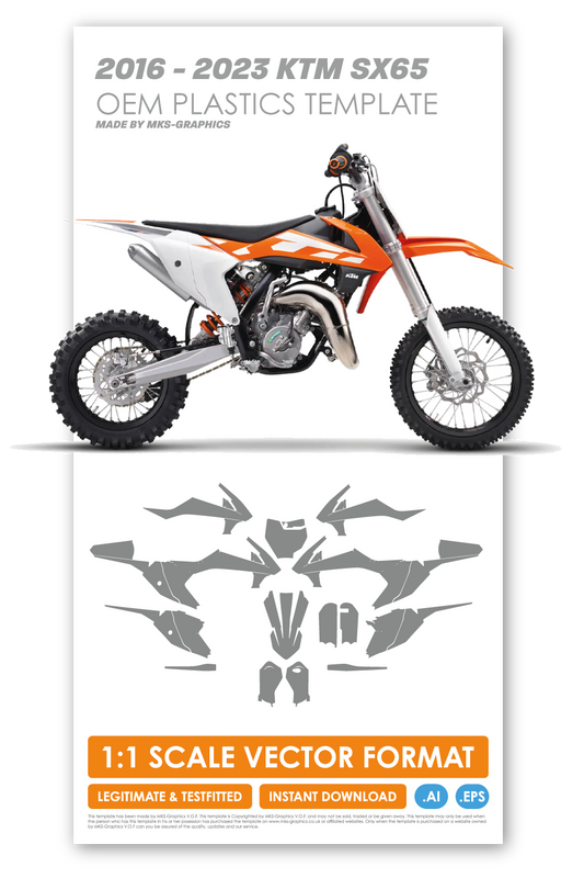 KTM SX65 2016 - 2017 - 2018 - 2019 - 2020  - 2021 - 2022 - 2023 TEMPLATE