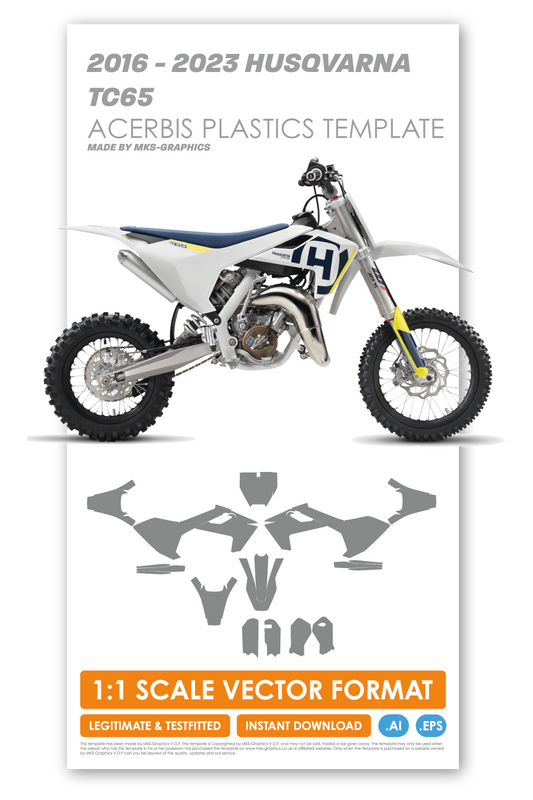 HUSQVARNA TC65 2016 - 2017 - 2018 - 2019 - 2020 - 2021 - 2022 - 2023 TEMPLATE