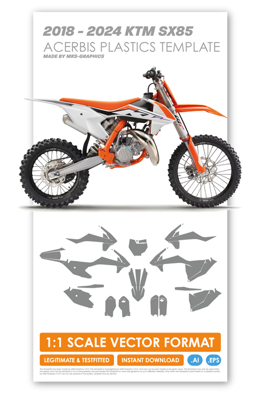 KTM SX85 2018 - 2019 - 2020 - 2021 - 2022 - 2023 - 2024  TEMPLATE