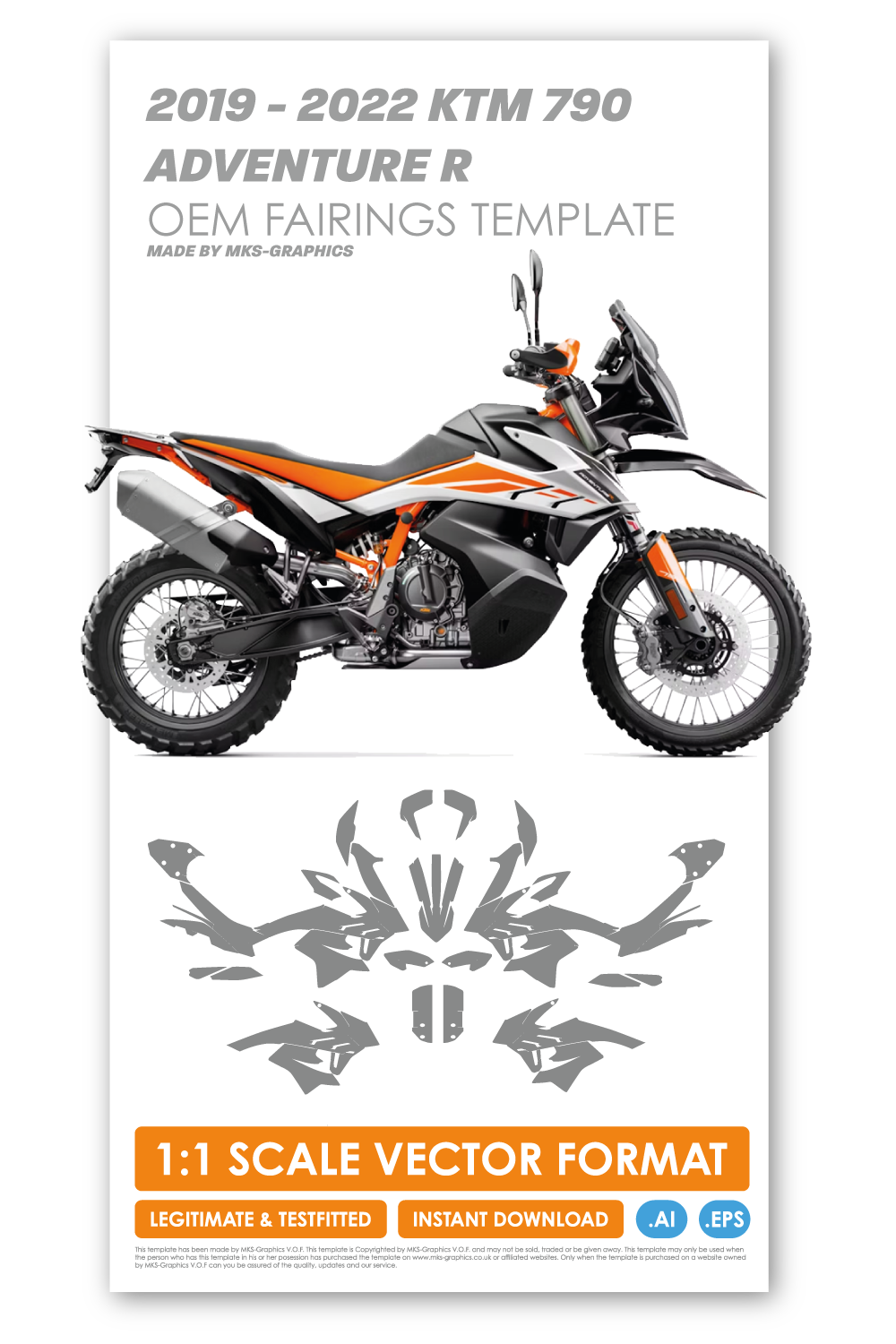 KTM 790 ADVENTURE R 2019, 2020, 2021 & 2022 TEMPLATE