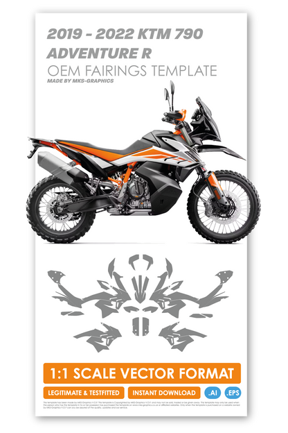 KTM 790 ADVENTURE R 2019, 2020, 2021 & 2022 TEMPLATE