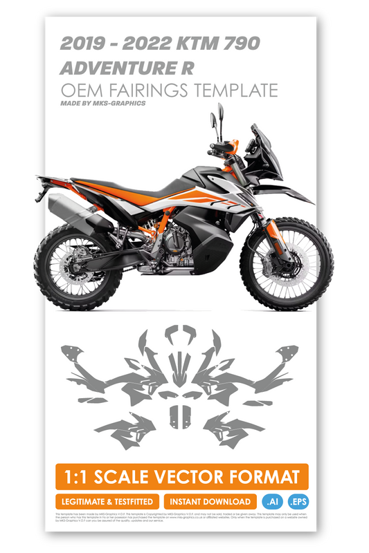 KTM 790 ADVENTURE R 2019, 2020, 2021 & 2022 TEMPLATE