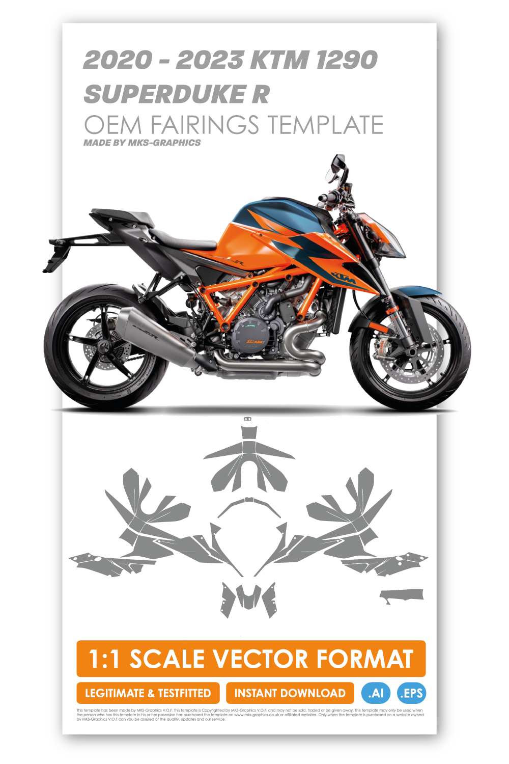 KTM 1290 SUPERDUKE R 2020 - 2021 - 2022 - 2023 TEMPLATE