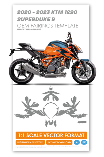 KTM 1290 SUPERDUKE R 2020 - 2021 - 2022 - 2023 TEMPLATE