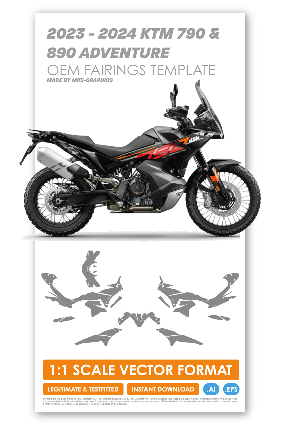 KTM 790 & 890 ADVENTURE 2023 - 2024 TEMPLATE