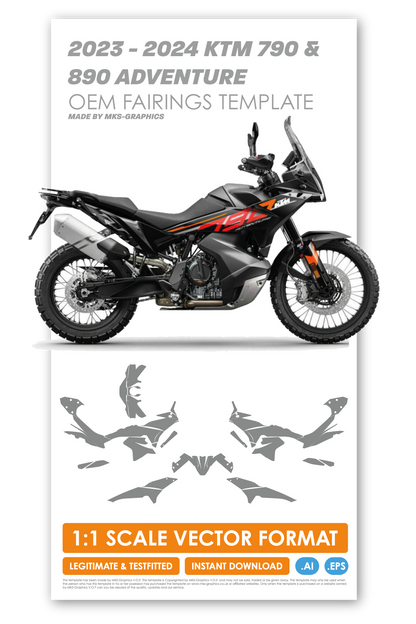 KTM 790 & 890 ADVENTURE 2023 - 2024 TEMPLATE