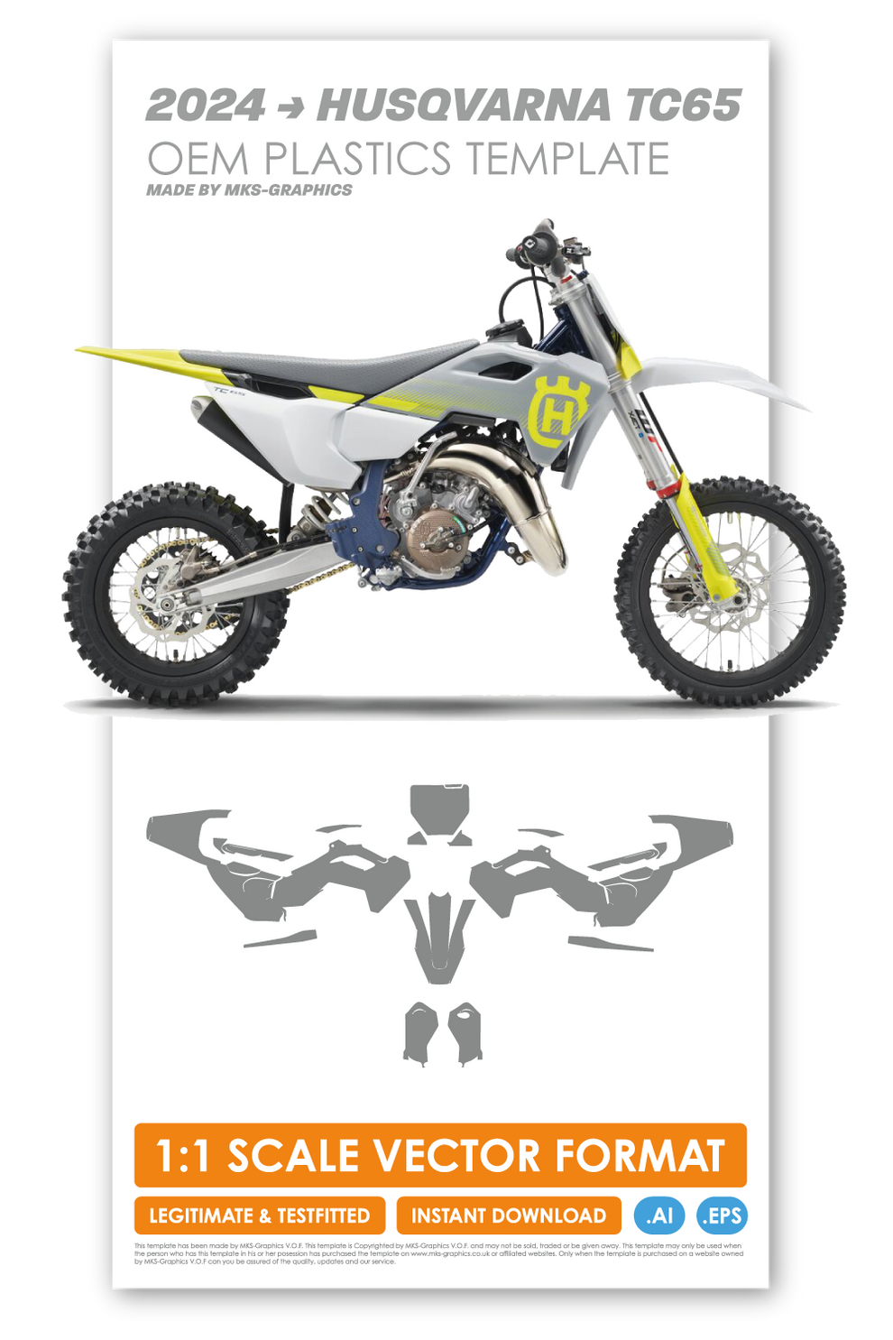HUSQVARNA TC65 2024 TEMPLATE (OEM PLASTICS) – MKS-Graphics
